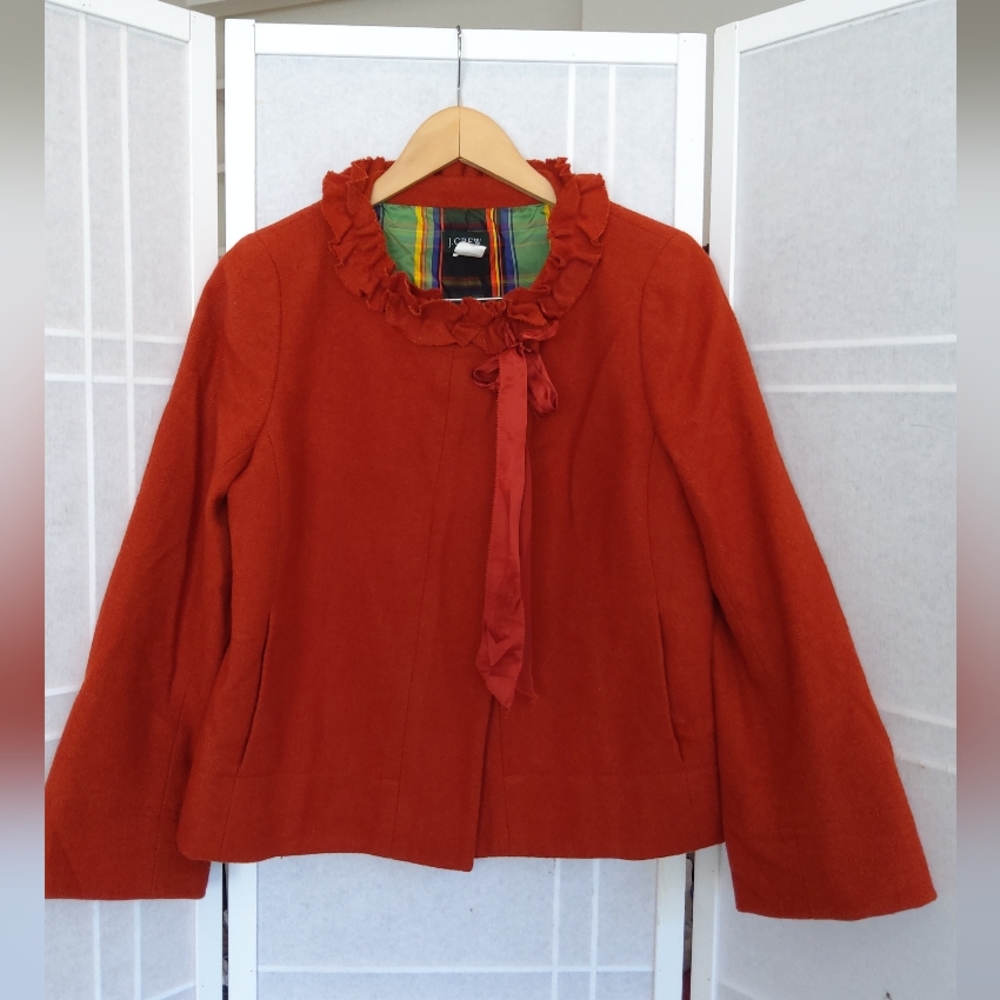 J.CREW burnt orange wool silk  jacket